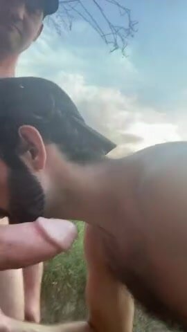 Cruising on the beach sucking multiple cocks