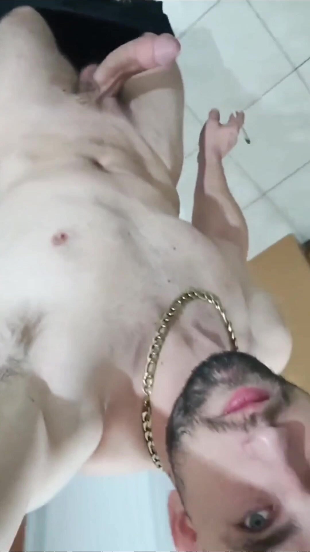 Russian Israeli showing off his fat dick