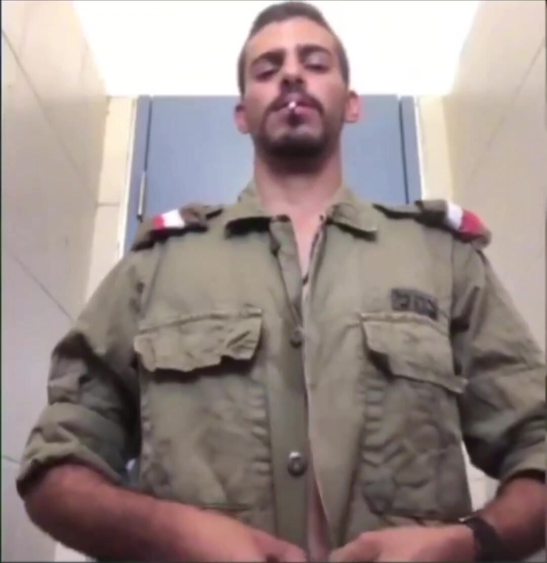 Baited IDF soldier cumming in bathroom stall