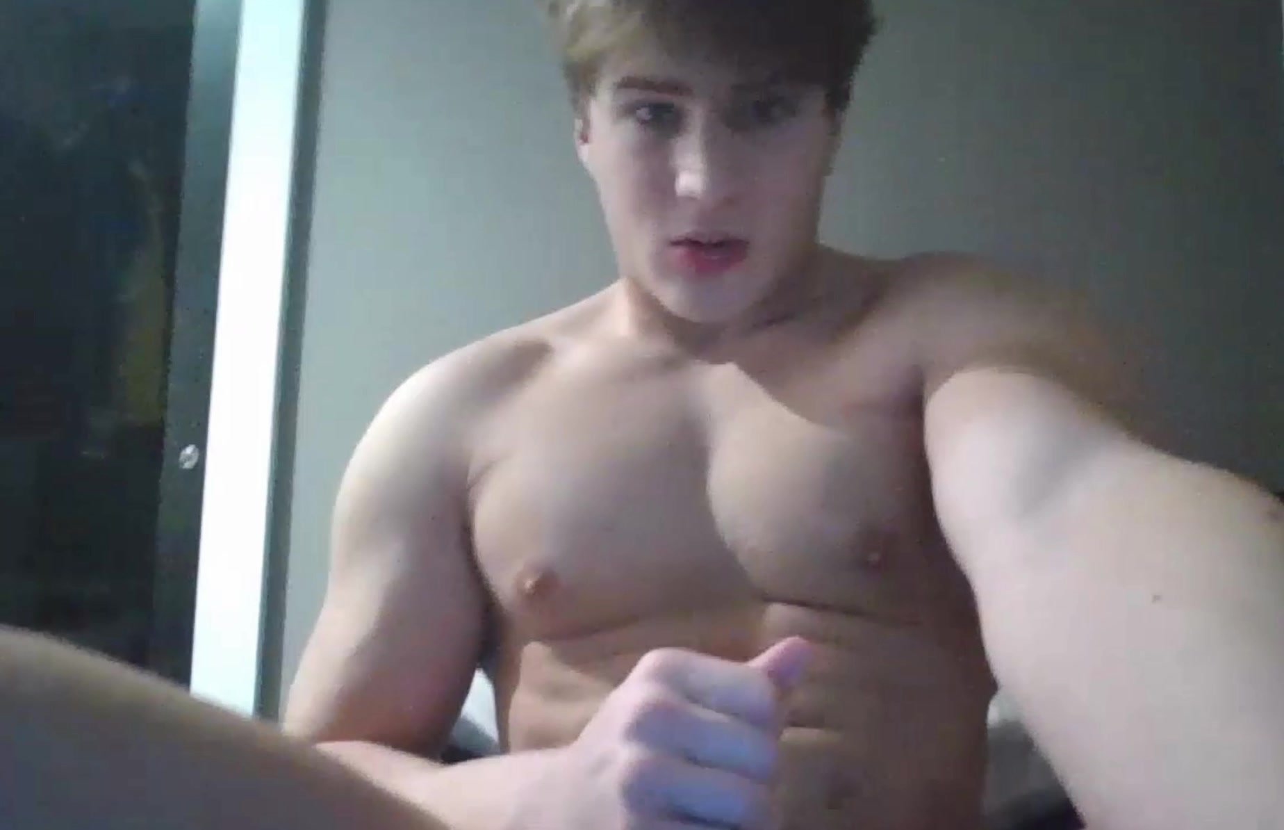 cute bro jerking