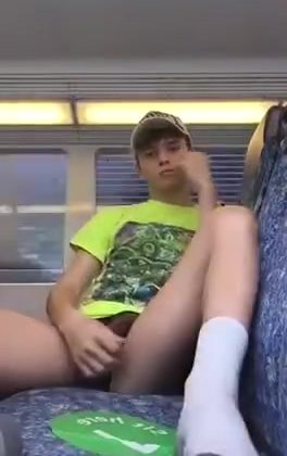 showing off boner on the train