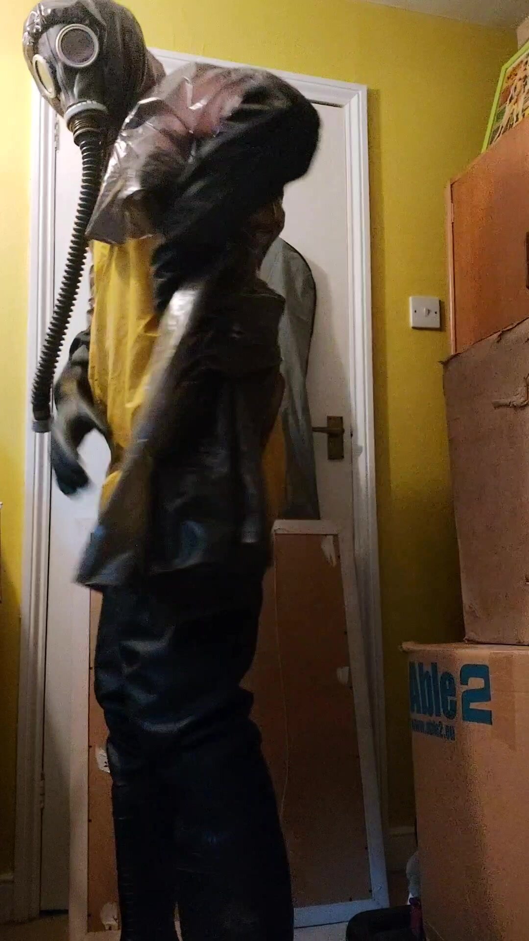 Gasmask and raingear