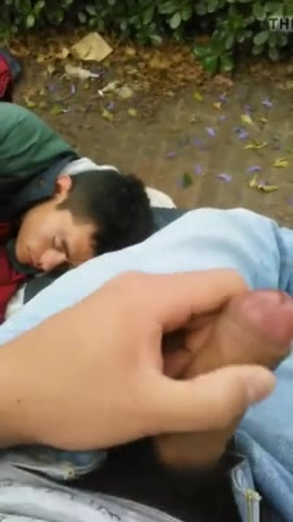 Cumming on the Face of a Sleeping Homeless Guy