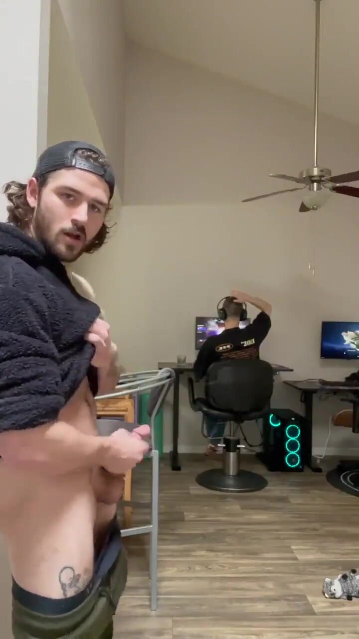 masturbates behind neighbor\