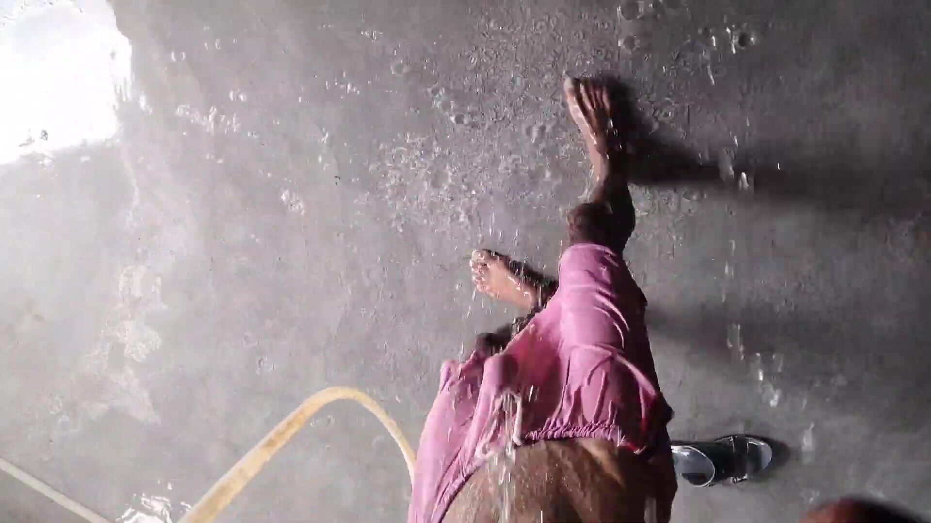 Top view sexy Paki guy bathing