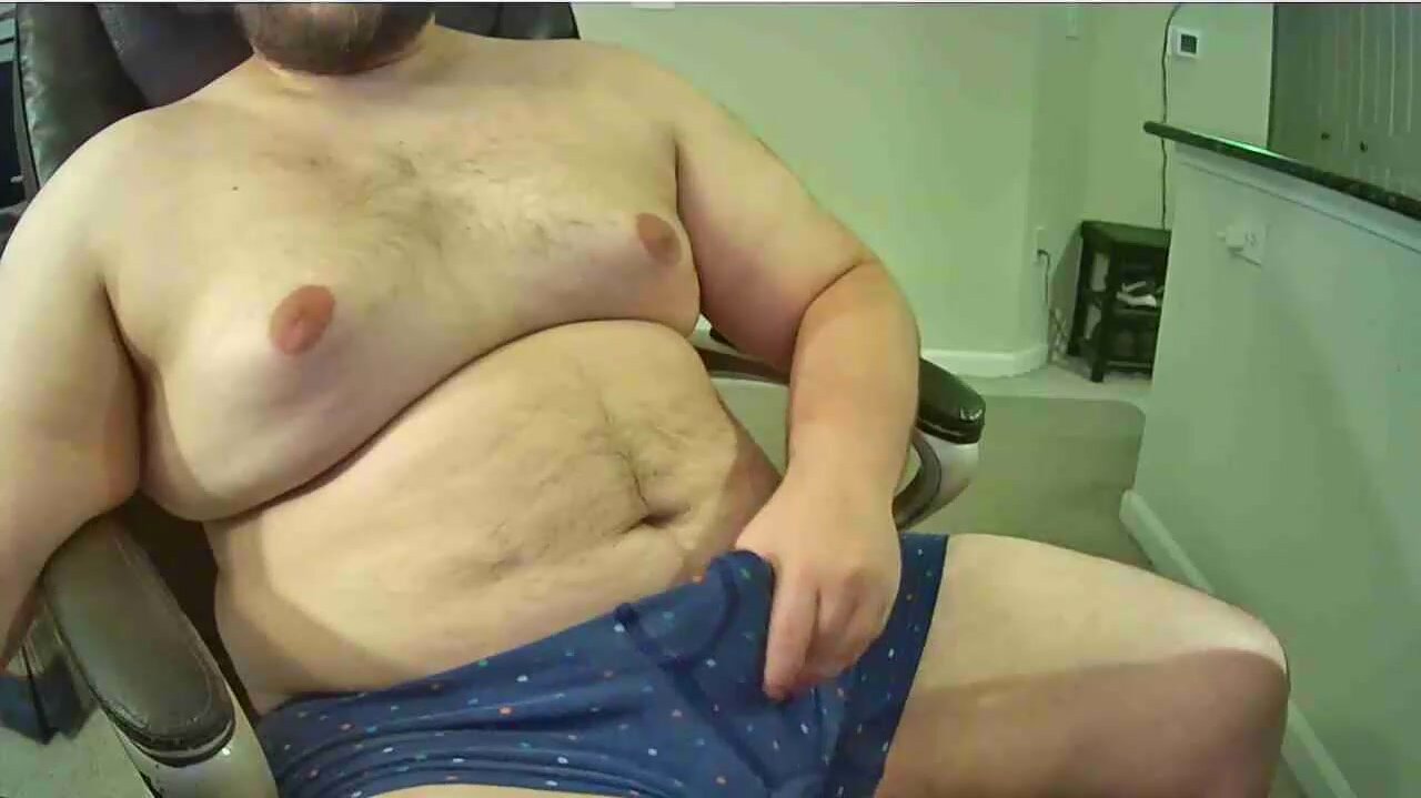 Horny Chubby Cums A Big Load