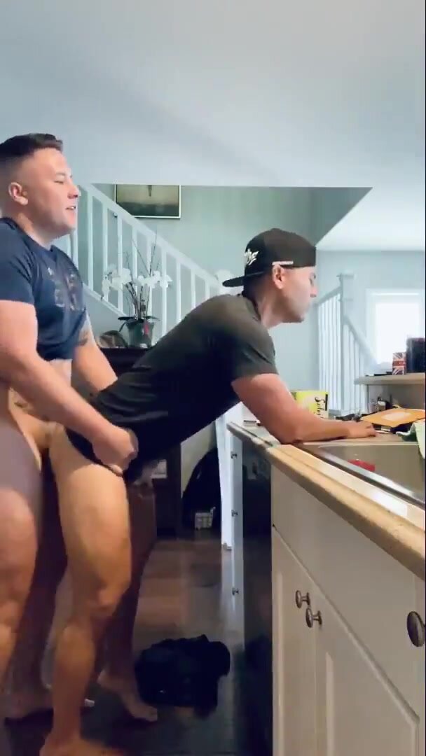 Fuck his boy in the kitchen