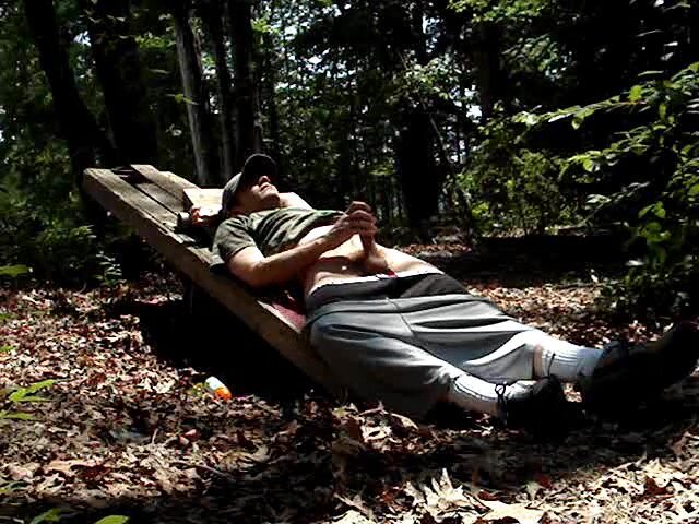 Redneck Stroking In Woods