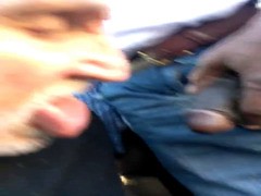 old toothless white fag chews on black grampa\
