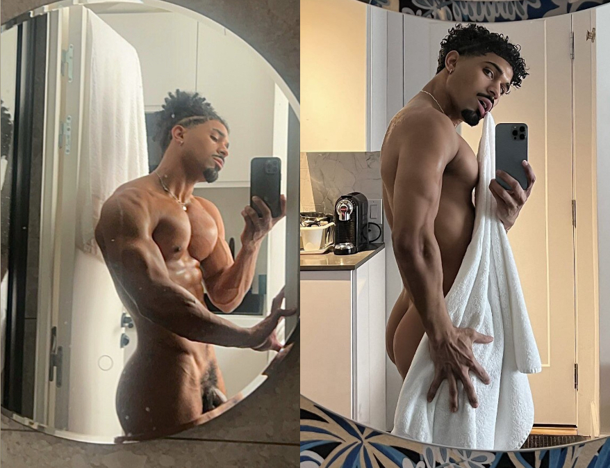 Hugo exposing his ass and cock