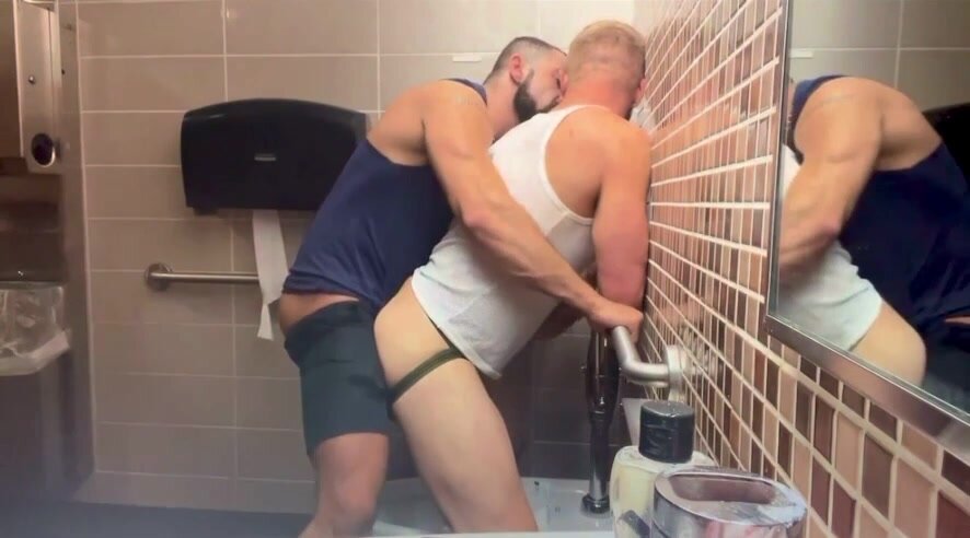 Cruising at the mall bathroom.
