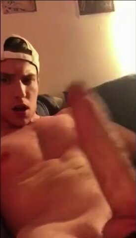 College dude sprays cum all over his body