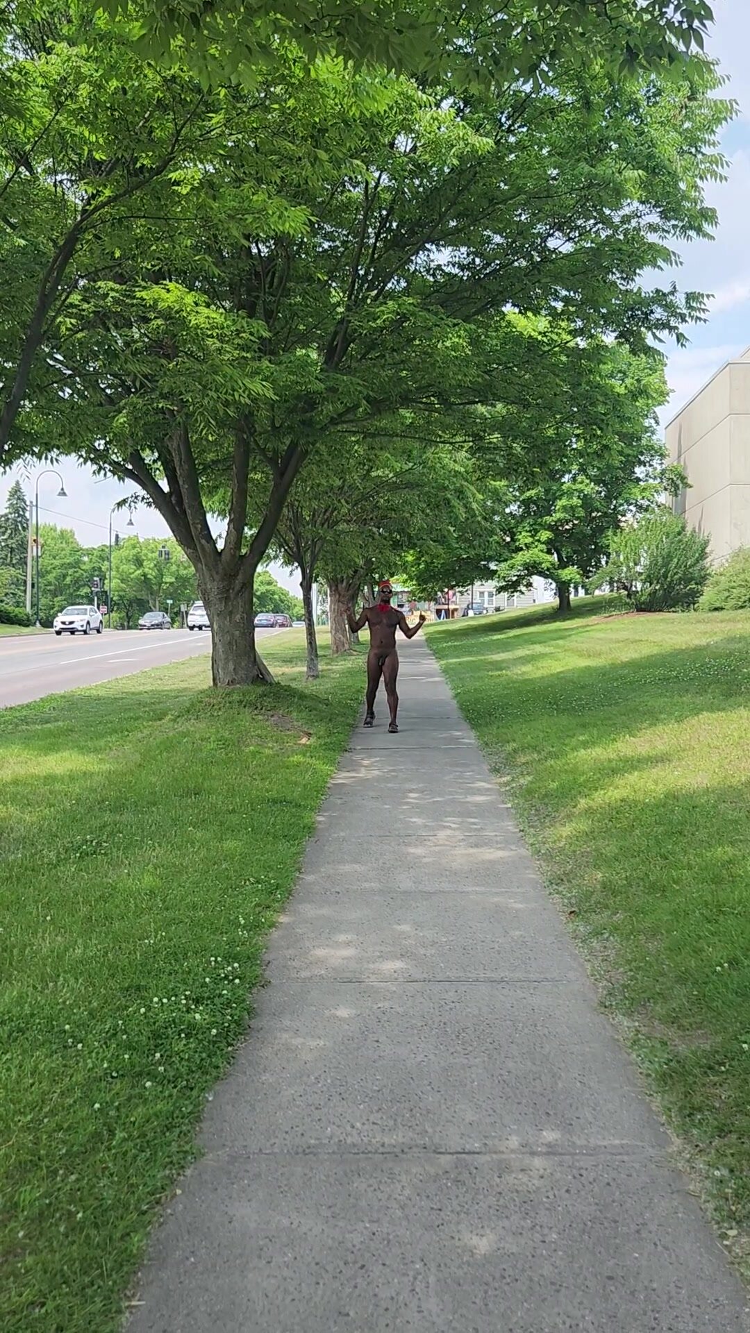 Walking butt ass naked in public