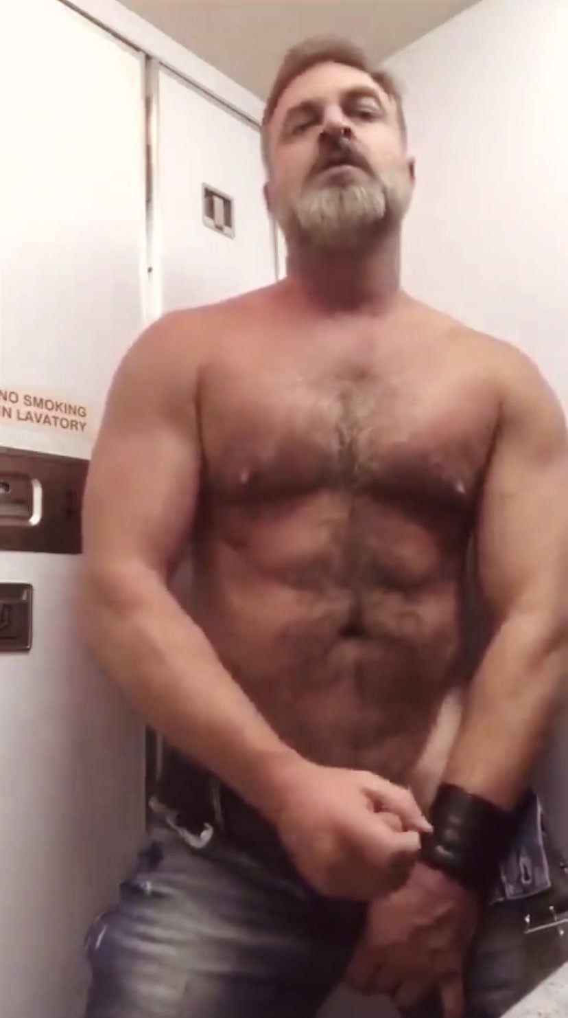 Hairy daddy eats his own cum