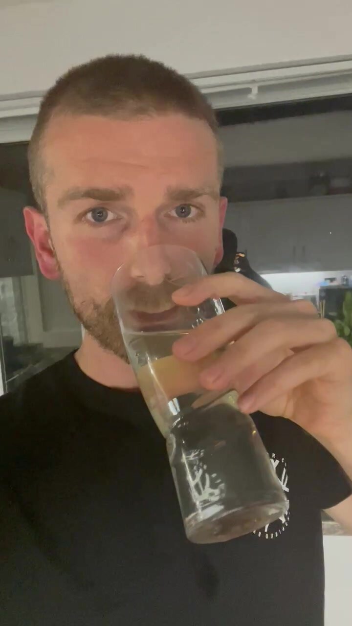 otter downing his  twice filtered piss as instructed