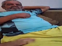 younger fag dresses up to service macho grampa