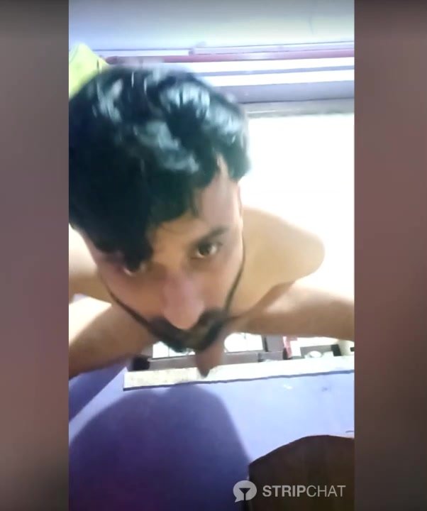 Horny sexy brown boy flooding own bed with cum
