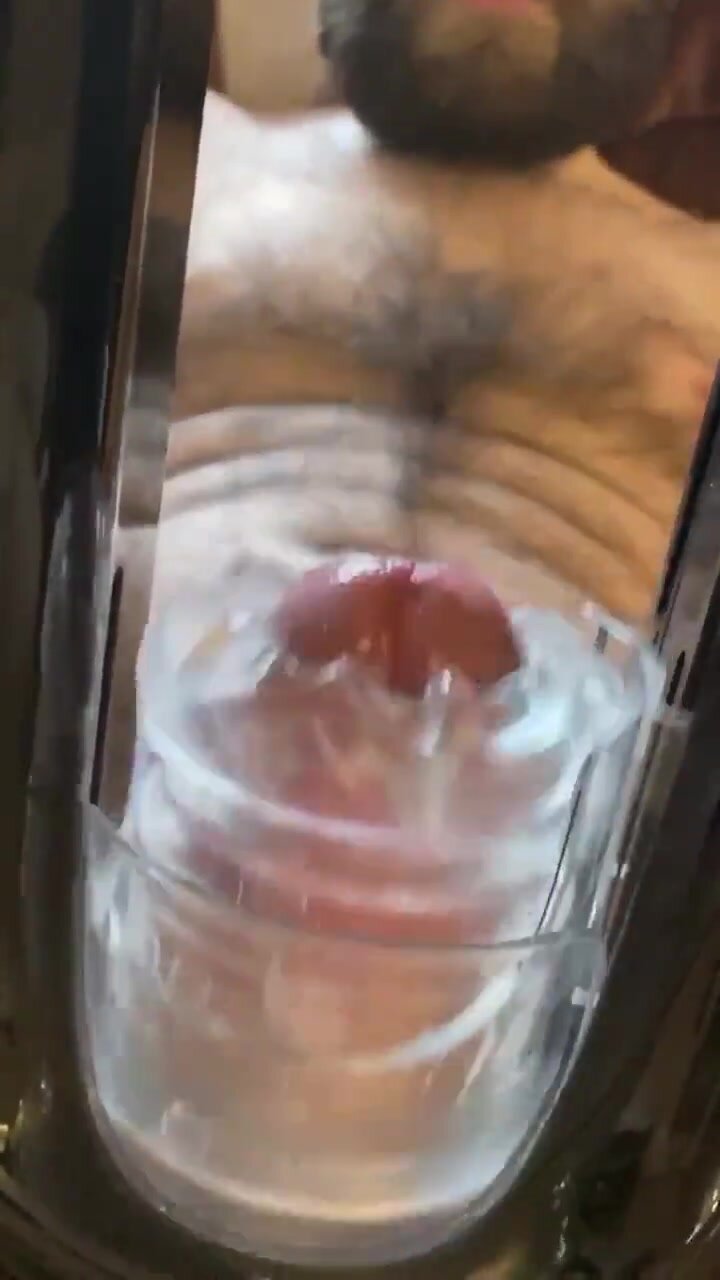 Hairy Hunk Using Fleshlight Machine