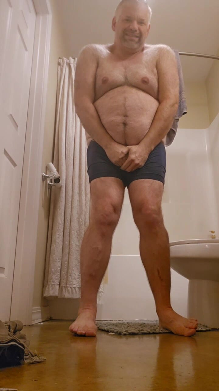 Daddy fag pig strips down, shows small cock
