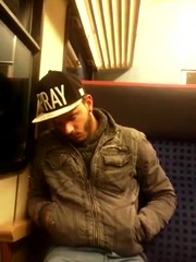 sleeping german bulge on train
