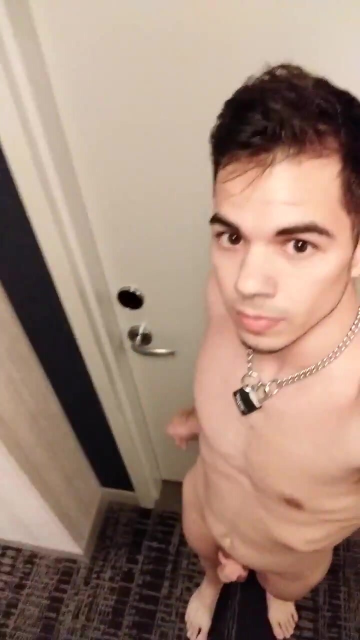 Caged cock cum