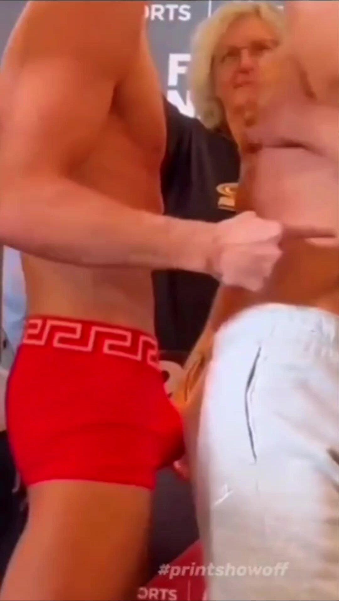 Straight wrestlers boxer bulge contact