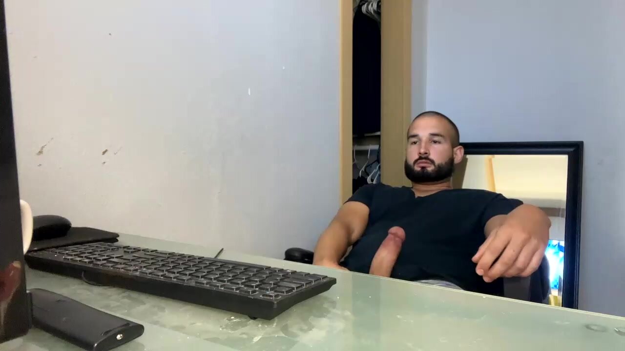 Straight Guy Cums On Black Shirt