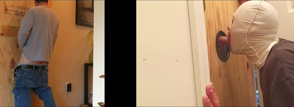 Str8 anon daddy sucked off by hooded fag at gloryhole