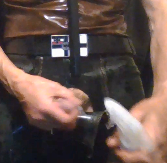 piss spray over cock and wank