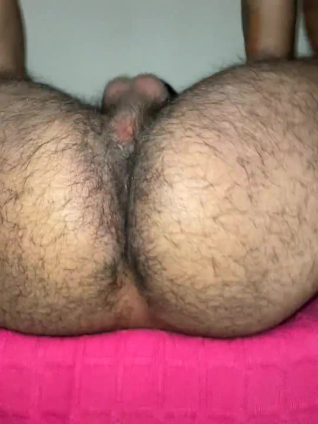Showing off a hairy ass