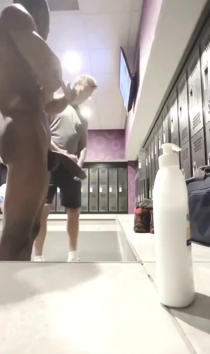Showing off his big BBC in the locker room
