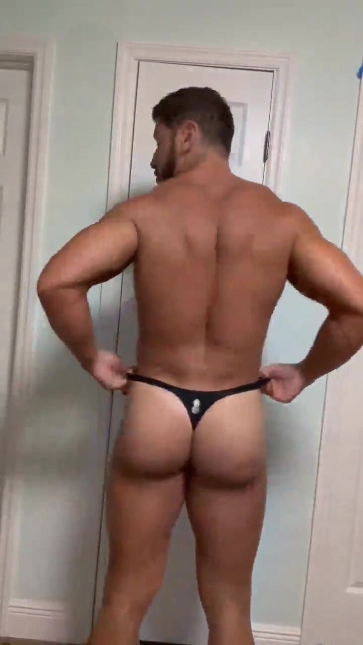 Fat ass in thong