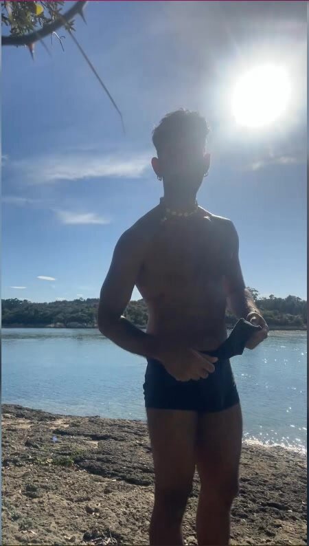 exhib guy at lake get sucked in the wood by stranger