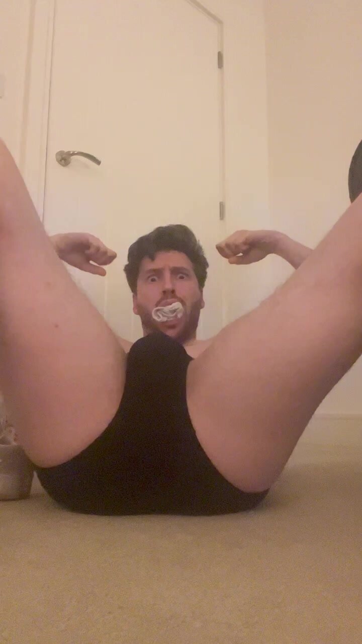 Gagged faggot shows off his ass