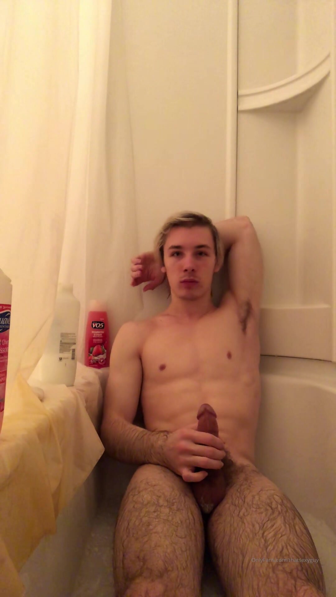 Bath jerk off cum