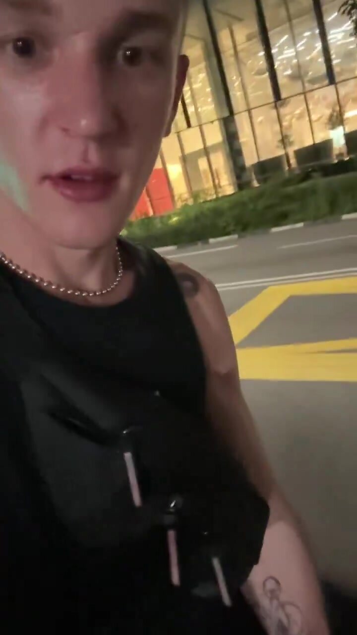 Young twink Show cock in public