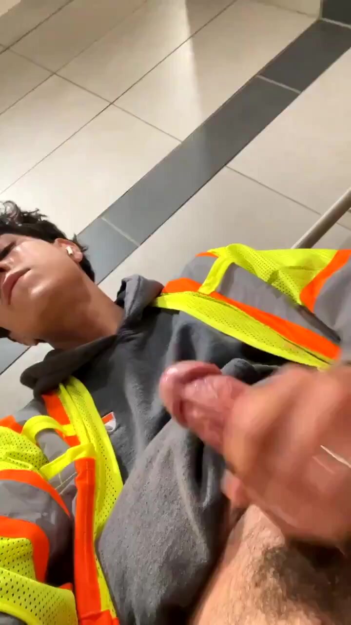 sexy latino boy cums for you on his break