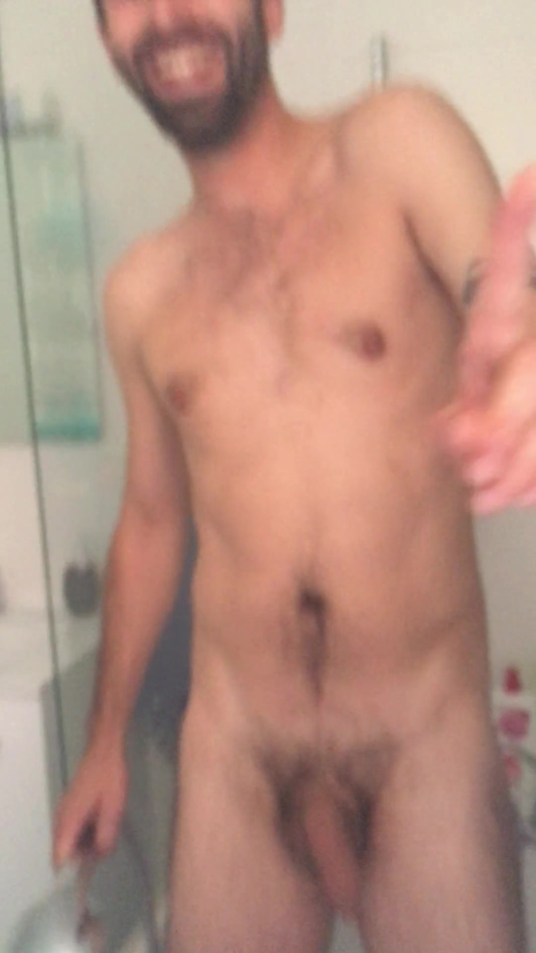 Hairy sexy guy caught in the shower