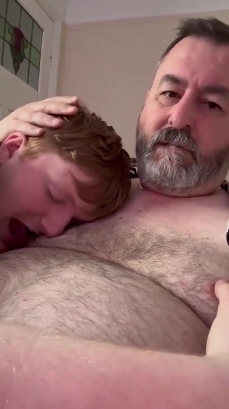 Ginger Son Sucks Big Bellied Dad\