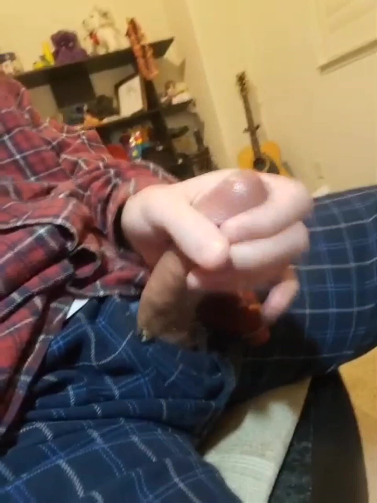 Old virgin whimpers as he cums I