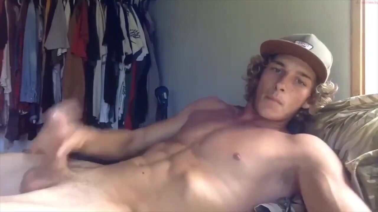 Young man jerks off on webcam