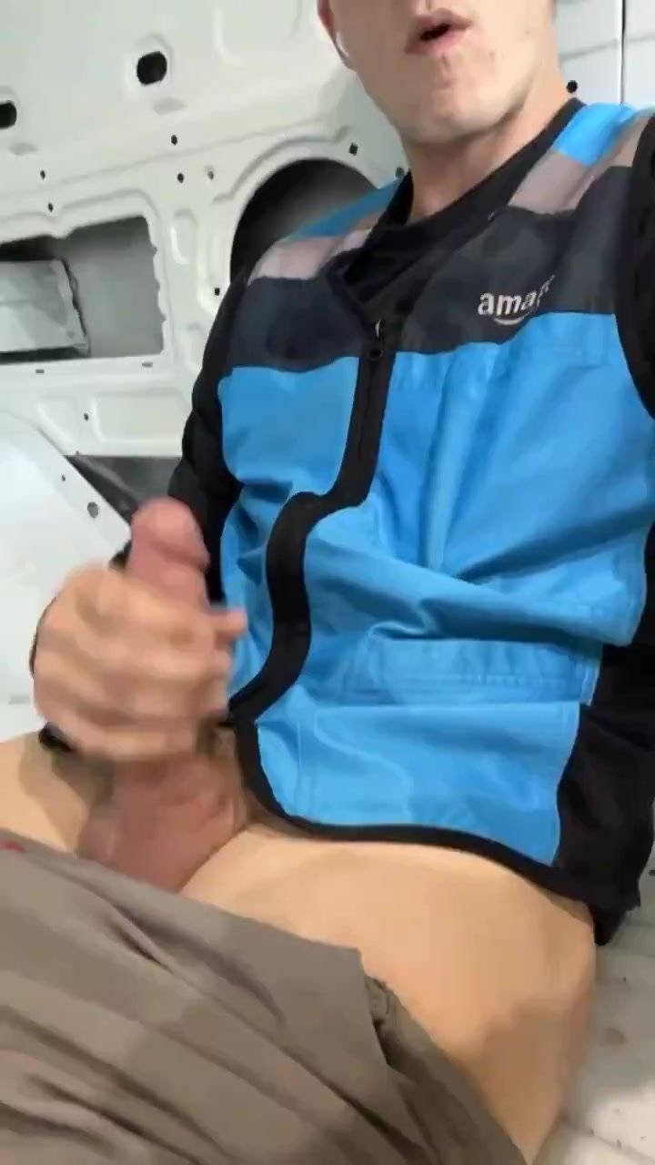 Delivery guy rubs one off in the truck