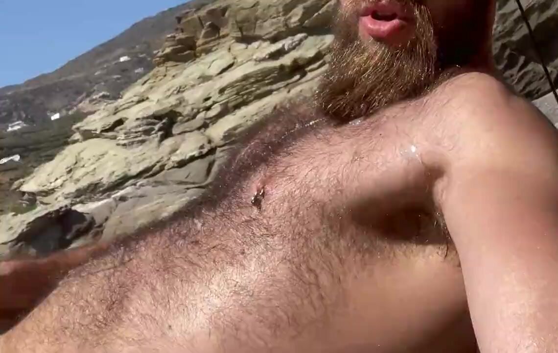 Bearded Hairy guy in the Sun