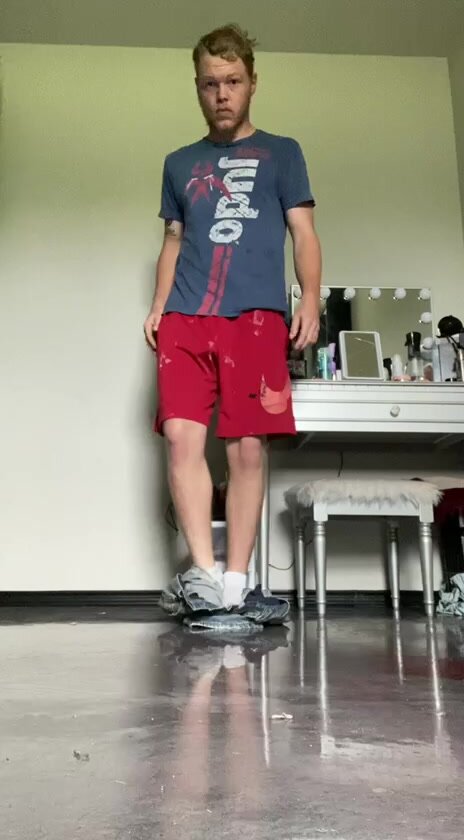 Horny otter Faggot strips down and shows his ass