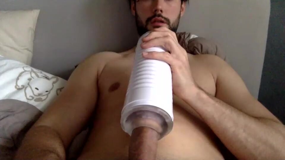 Uncut Hunk Uses Toy To Shoot Creamy Load