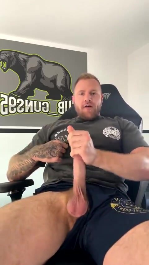 Big sexy blonde strokes big dick