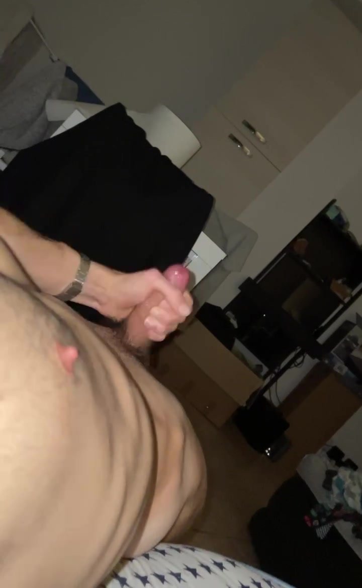 Teen guy masturbates with his parents in the other room