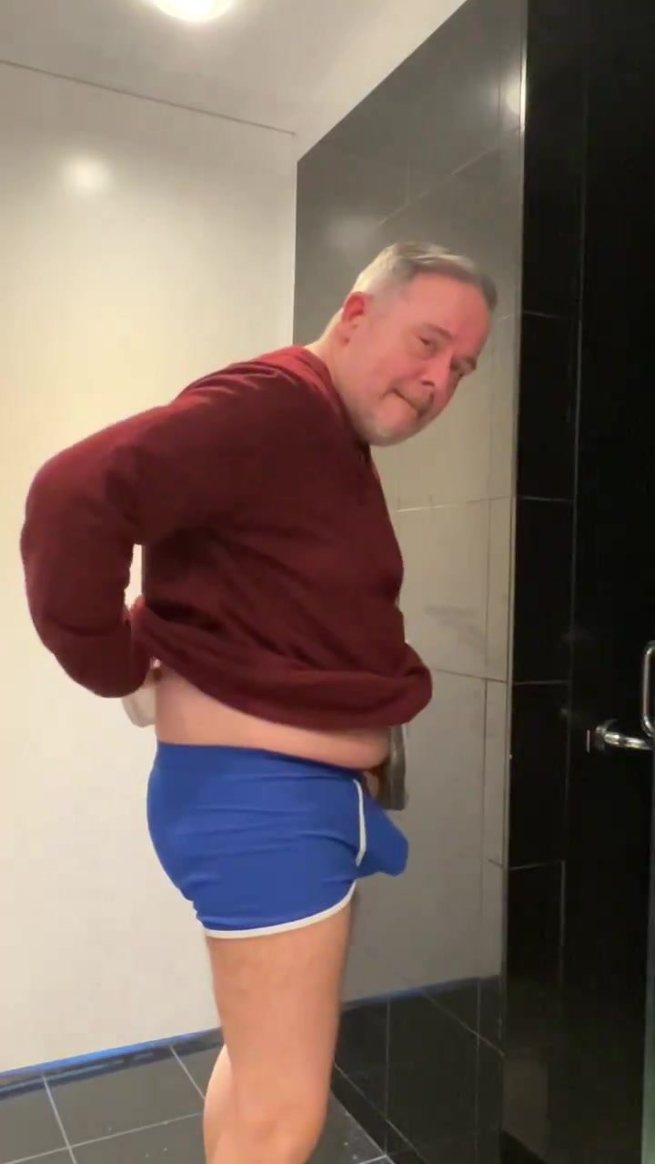 Daddy faggot strips down and plays with his small cock