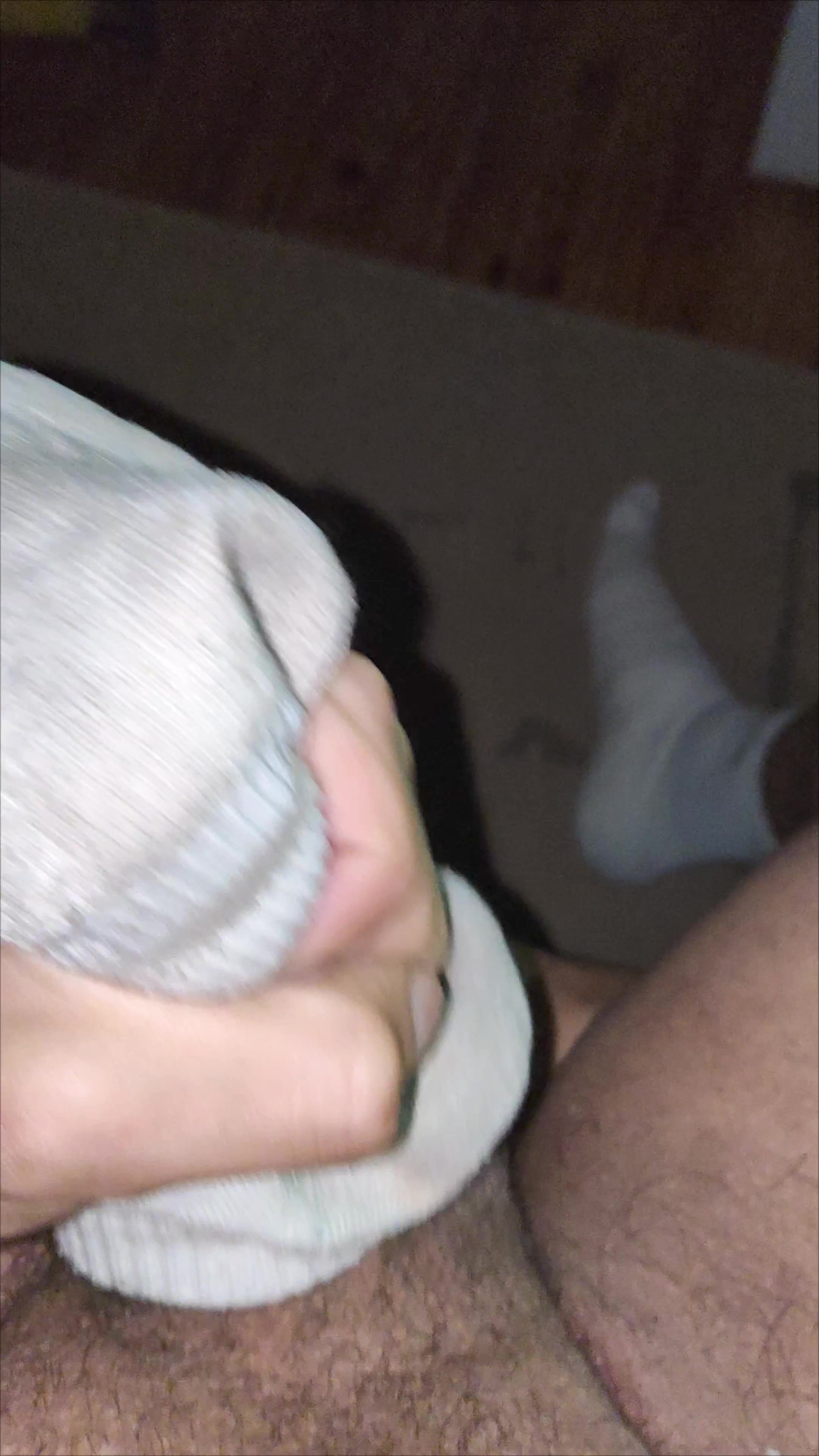 Cumming inside my dirty white socks