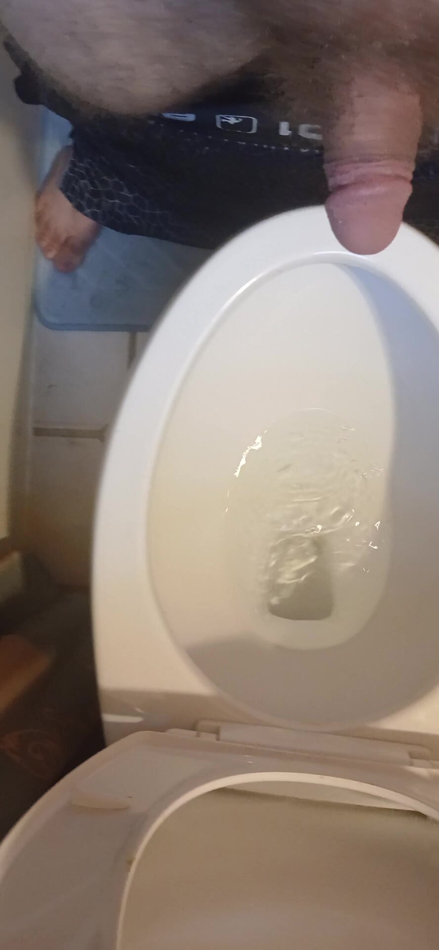 Me peeing in the toilet and jerking off